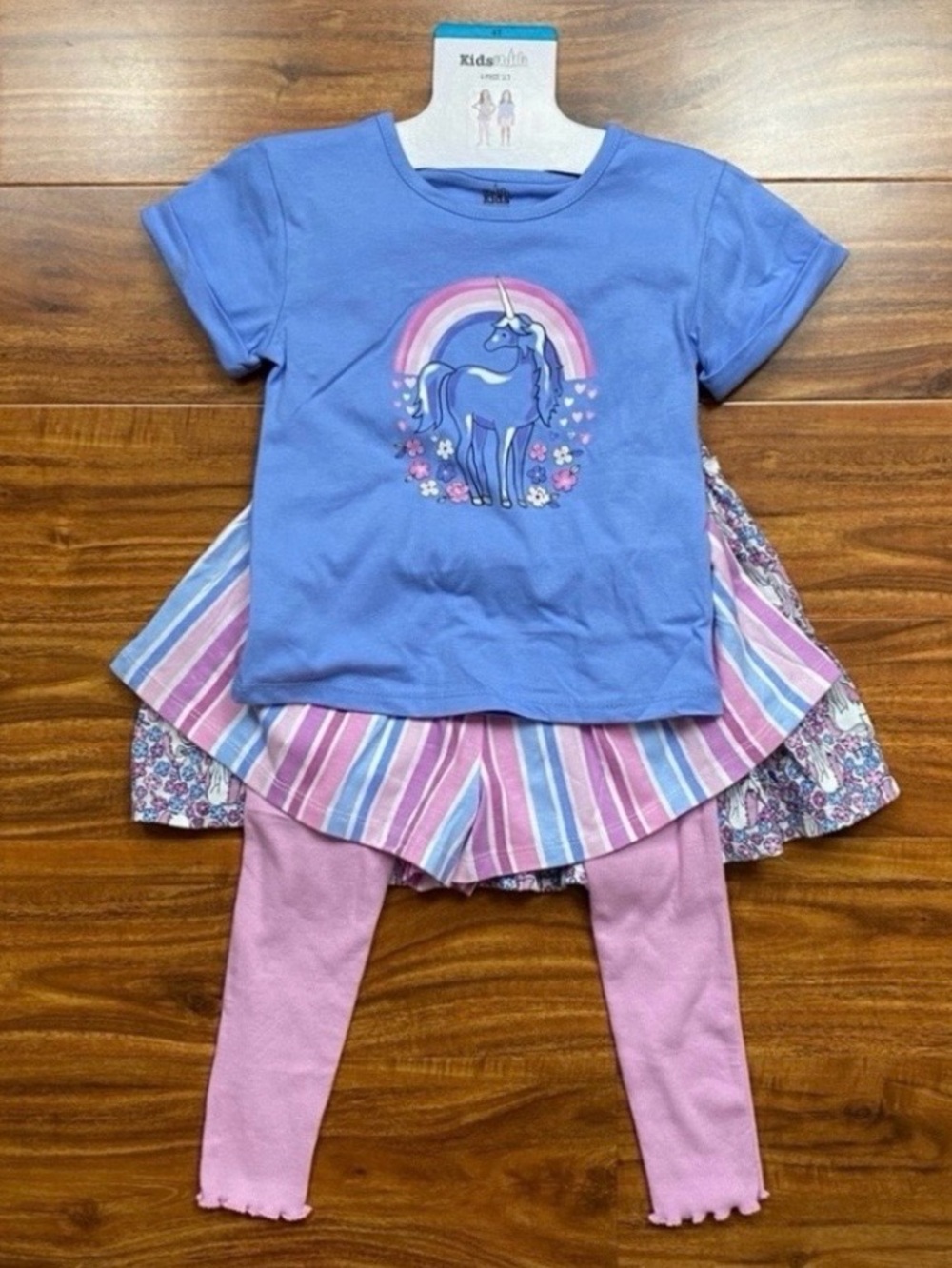NWT New Kids Headquarters Toddler Girl 4 Piece Periwinkle Pink Unicorn Size 4T